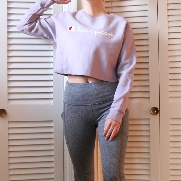 Champion Sweaters - NWOT lavender cropped champion crewneck